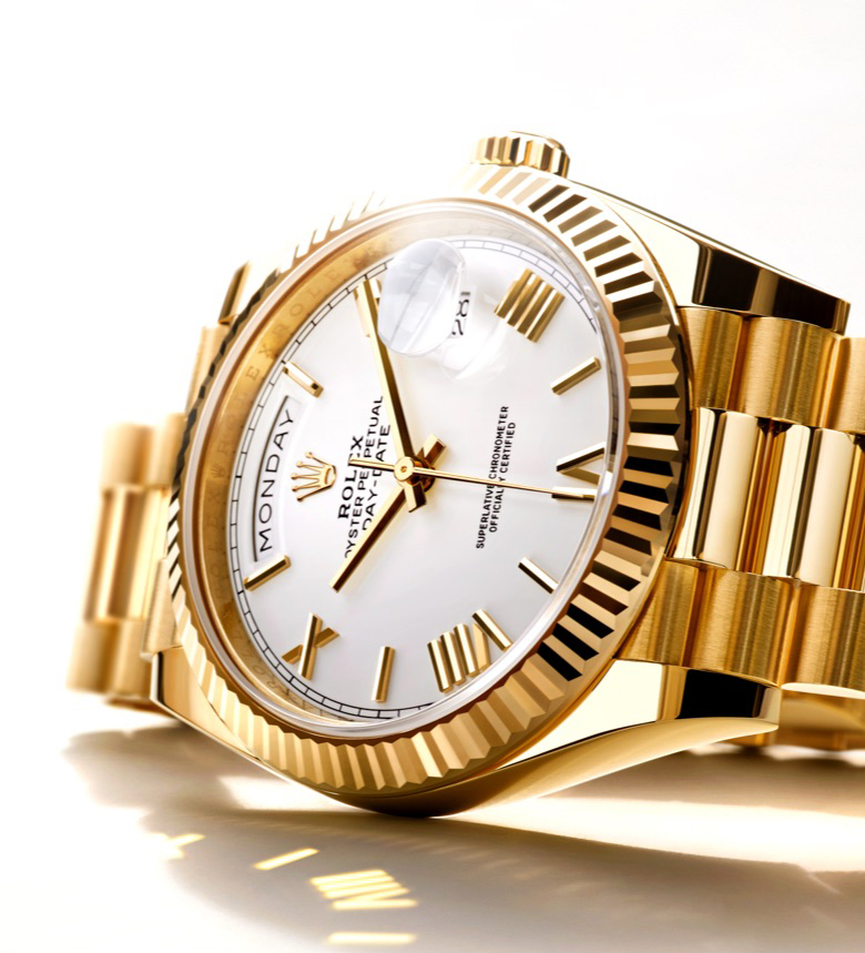 Rolex Day-Date wrist on hand